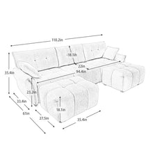 Load image into Gallery viewer, Sofa Set With Ottoman And Pillows, Textured, High Resilience Cushions