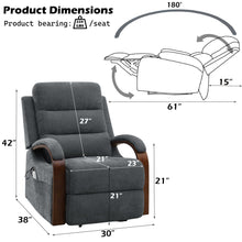 Load image into Gallery viewer, Kayla - Power Recliner With Lift & Heating & Massage (Zero Gravity) - Gray