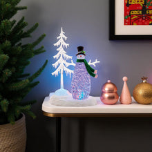 Load image into Gallery viewer, Plastic Trees Christmas Snowman Tabletop Sign With LED - White