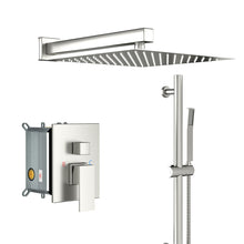 Load image into Gallery viewer, Modern Shower System With Adjustable Slide Bar, Stainless Steel And Brass Construction