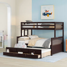 Load image into Gallery viewer, Bunk Bed With Twin Size Trundle And Drawers