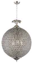 Load image into Gallery viewer, Unique Statement Three Light Metal Crystal Glass Chandelier With Shades - Silver