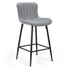 Load image into Gallery viewer, Faux Leather Metal Low Back Counter Height Bar Chairs (Set of 2) - Gray / Black