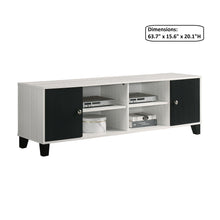 Load image into Gallery viewer, 2 Tone TV Stand With Open Shelving And Concealed Storage Living Room Furniture - Black / White