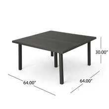 Load image into Gallery viewer, Outdoor Square Rattan Wicker Dining Table - Gray