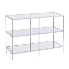 Load image into Gallery viewer, Glass Mirrored Frame Console Table With Shelves - Clear / Silver