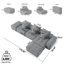 Load image into Gallery viewer, Modern Oversized Diy Combination Modular Sectional Sofa With Pillows