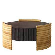 Load image into Gallery viewer, Modern Colorblocked Striped Coffee Table With Flip Top Storage