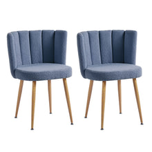 Load image into Gallery viewer, Modern Dining Chair (Set of 2) With Iron Tube Wood Color Legs, Shorthair Cushions And Comfortable Backrest, Suitable For Dining Room, Living Room, Cafe, Simple Structure