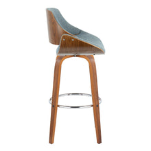 Load image into Gallery viewer, Fabrizzi - Mid Century Modern Fixed Height Barstool With Swivel With Round Footrest (Set of 2)
