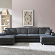 Load image into Gallery viewer, U-Shaped Convertible Sofa, 4 Seater Large Living Room Lounge