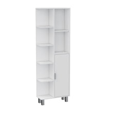 Load image into Gallery viewer, 63" Wood Accent Cabinet With Single Door - White