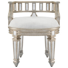 Load image into Gallery viewer, Linen Metallic Round Ottoman - Cream / Silver