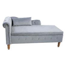 Load image into Gallery viewer, Chaise Lounge Indoor, Lounge Chair For Bedroom With Storage & Pillow, Modern Upholstered Rolled Arm Chase Lounge For Sleeping With Nailhead Trim For Living Room Bedroom Office
