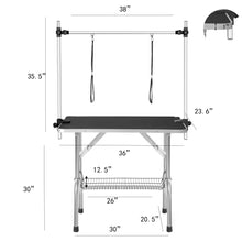 Load image into Gallery viewer, Professional Dog Pet Grooming Table Adjustable Heavy Duty Portable With Arm & Noose & Mesh Tray - Black