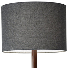 Load image into Gallery viewer, Solid Wood Floor Lamp With Dark Gray Fabric Drum Shade - Brown