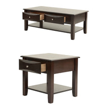 Load image into Gallery viewer, Table Set With Drawers And Open Shelf Storage