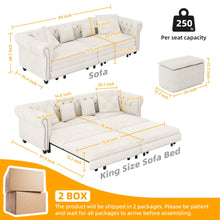Load image into Gallery viewer, 3 In 1 Convertible Sleeper Sofa Bed With Movable Ottoman