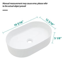 Load image into Gallery viewer, Vessel Oval Bathroom Sink - White