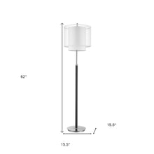 Load image into Gallery viewer, Traditional Shaped Floor Lamp With White Drum Shade - Chrome