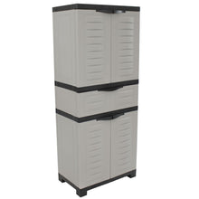 Load image into Gallery viewer, 57" Heavy Duty Plastic Four Door Utility Cabinet - Black / Gray