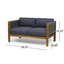 Load image into Gallery viewer, Charlotte - Outdoor And Rope 4 Seater Chat Set With Cushions - Teak