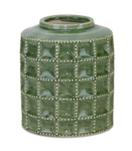 Load image into Gallery viewer, Geometric Cylinder Table Vase - Green