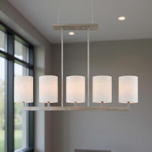 Load image into Gallery viewer, 22'' Five-Light Dimmable Chandelier With Shades - Nickel