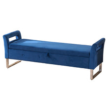Load image into Gallery viewer, Wide Storage Soft Ottoman Bench With Armrests