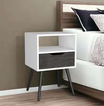 Load image into Gallery viewer, 25" One Drawer Faux Wood Nightstand - Gray