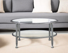 Load image into Gallery viewer, Glass Metal Round Coffee Table - Silver