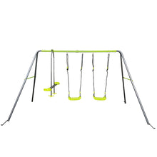 Load image into Gallery viewer, Xns081 Interesting Swingset With Plastic Safe Swing Set 440Lbs For Outdoor Playground For Age 3+ With Face To Face Without Tee - Lime Green