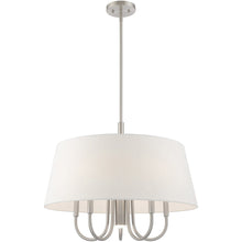Load image into Gallery viewer, 22" 6 Light Dimmable Chandelier With Shades - Nickel