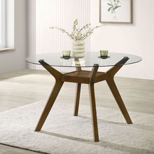 Load image into Gallery viewer, Flynn - Round Glass Top Dining Table - Brown