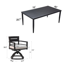 Load image into Gallery viewer, Outdoor Modern Dining Set, Chairs Sunbrella Cushioned And Dining Table With Umbrella Hole