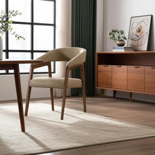 Load image into Gallery viewer, Faux Leather Curved Back Dining Arm Chair - Brown