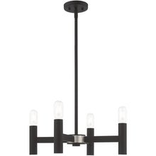 Load image into Gallery viewer, 19" Four Light Dimmable Chandelier With Shades - Black