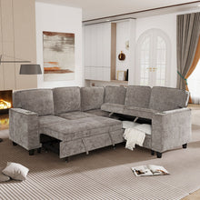 Load image into Gallery viewer, L-Shaped Sofa With Pull Out Sofa Bed With USB