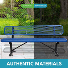 Load image into Gallery viewer, Outdoor Steel Bench With Backrest