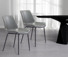 Load image into Gallery viewer, Faux Leather Upholstered Dining Side Chairs (Set of 2) - Gray