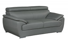 Load image into Gallery viewer, Love Seat Faux Leather - Silver / Gray