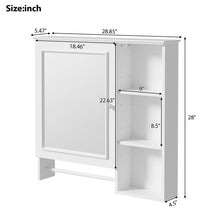 Load image into Gallery viewer, Wall Mounted Bathroom Storage Cabinet, Medicine Cabinets With Large Mirror Door, Adjustable Shelves And Three Open Storage Levels(Not Include Bathroom Vanity)