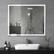 Load image into Gallery viewer, LED Bathroom Vanity Mirror Wall Mounted Adjustable / Warm / Natural Lights Anti-Fog Touch Switch With Memory Modern Smart Large Bathroom Mirrors