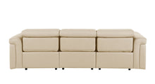 Load image into Gallery viewer, Top Grain Leather Reclining Metal USB Sofa (720427) - Beige