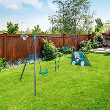 Load image into Gallery viewer, Interesting Four Function Swingset With Face To Face Metal Plastic Safe Swing Seat 550Lbs For Outdoor Playground For Age 3+ - Blackish Green