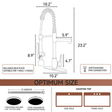 Load image into Gallery viewer, Kitchen Sink Faucet With LED Pull Down Sprayer, Single Handle High Arc Faucet, Dual Spouts, Deck Mount - Matte Black