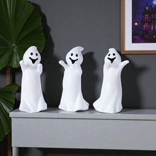 Load image into Gallery viewer, Poly Halloween Ghost Figurines (Set of 3) - White