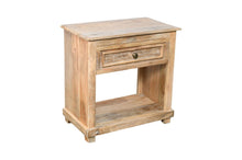 Load image into Gallery viewer, 28" Distressed One Drawer Solid Wood Nightstand - Natural