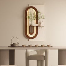 Load image into Gallery viewer, Adjustable LED Sandstone Wall Decor With Simulated Plants 3D Art Sculpture, Glass Vase & Rabbit Statue, Remote Control - Light Coffee