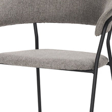 Load image into Gallery viewer, Fabric Wood Open Back Dining Arm Chair - Gray / Black